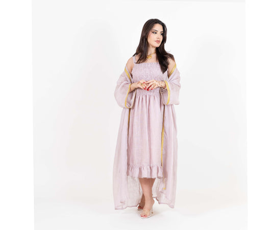 Shoulder Straps Midi Dress With Kimono