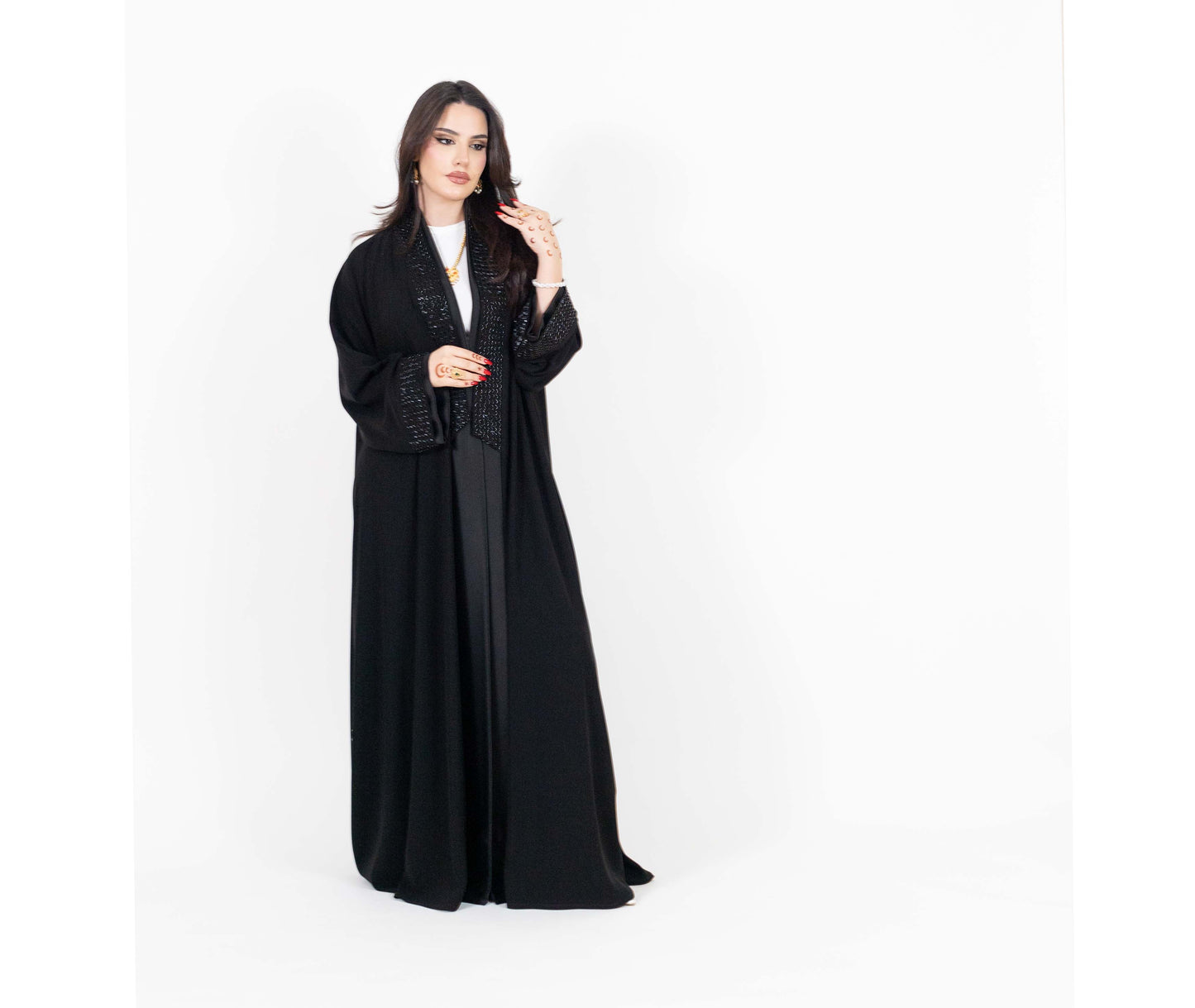 Classic Beaded Black Abaya