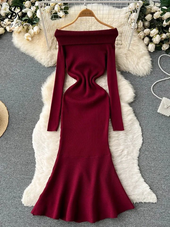 Elegant and classy maroon dress - 2