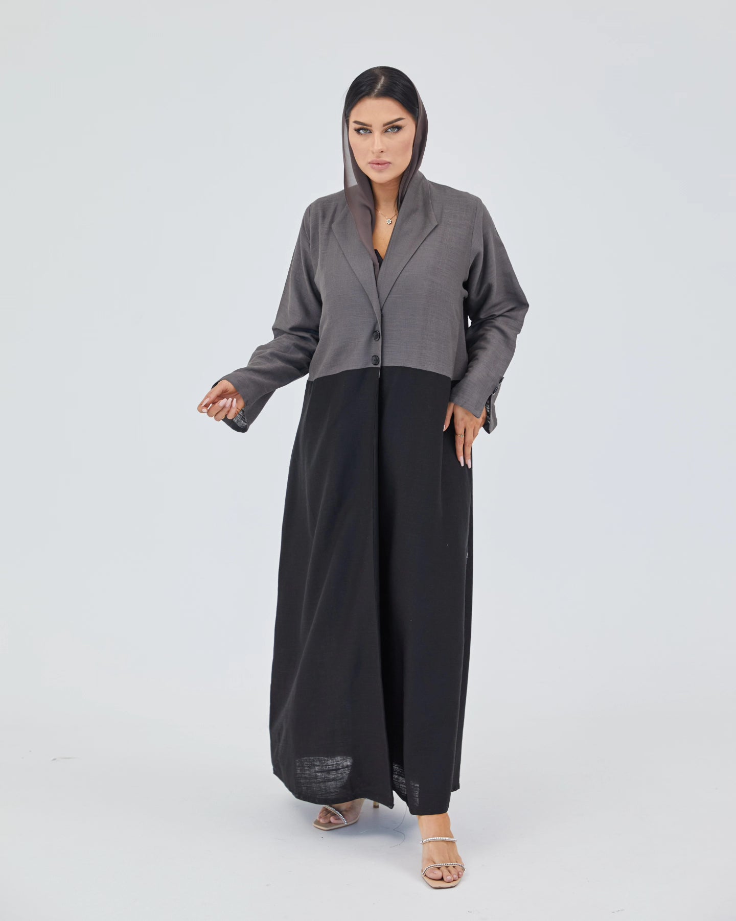 Grey abaya  - 4