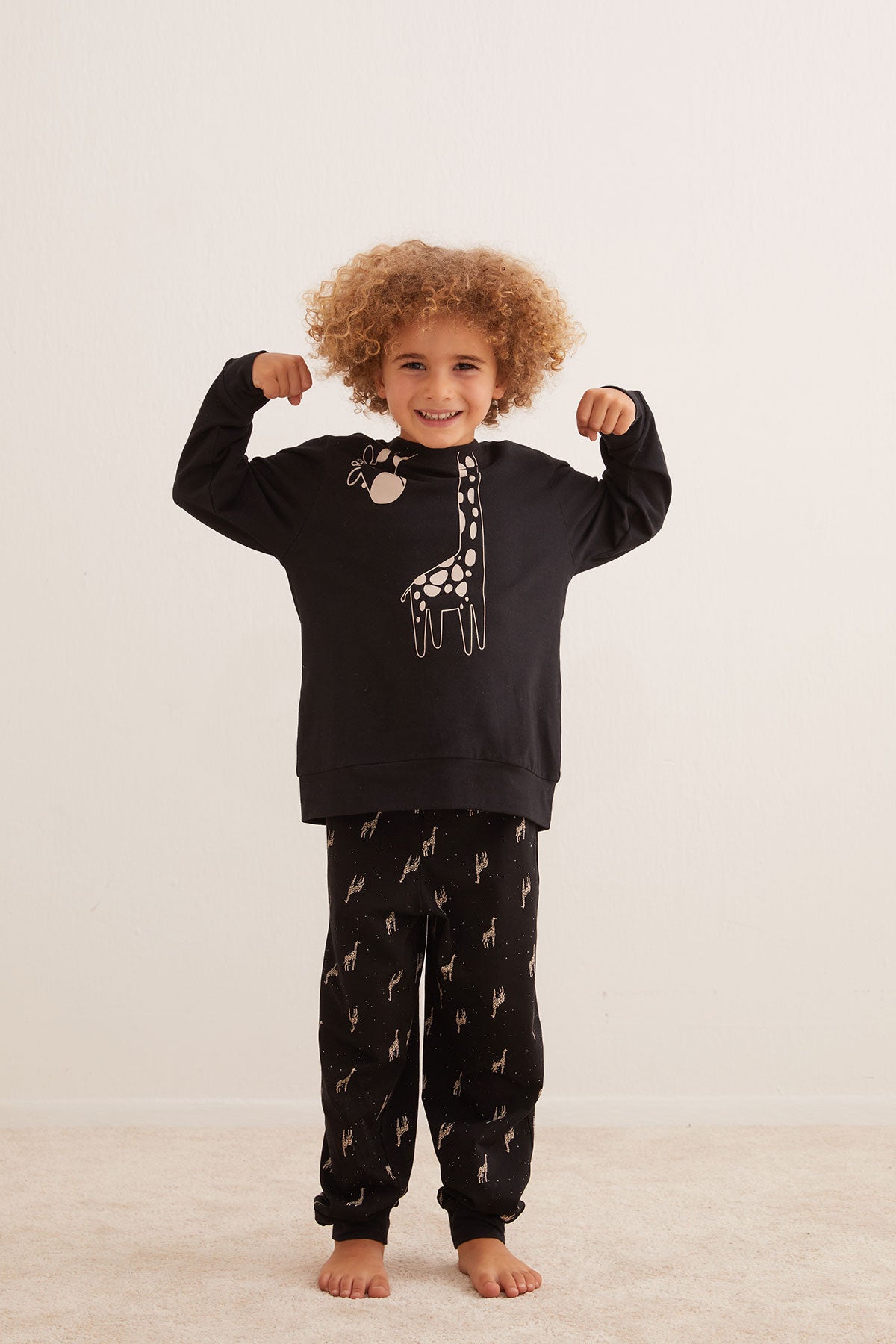 long-sleeved pajama shirt with long pants for children - 3