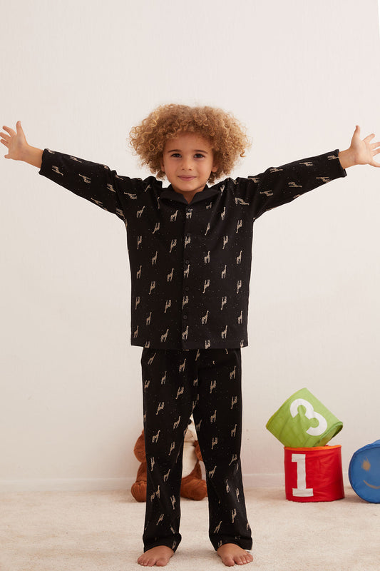 long-sleeved pajama shirt and long pants for children   - 2