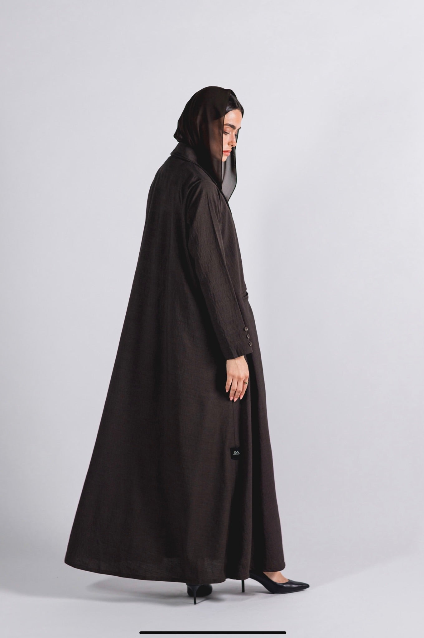 Dark brown formal abaya  - 4