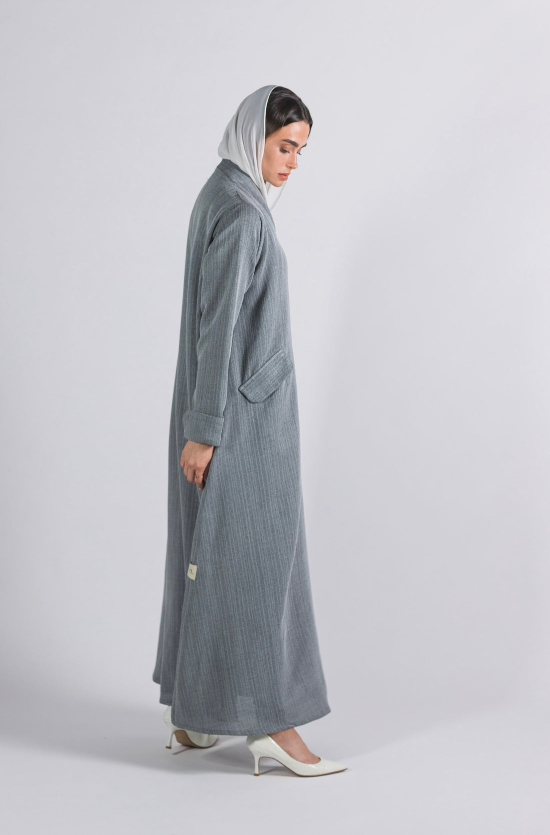 Grey winter abaya - 4