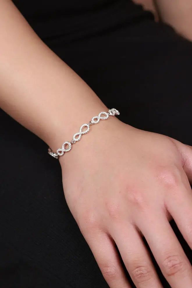 Sterling Silver Infinity Bracelet 007 - 1