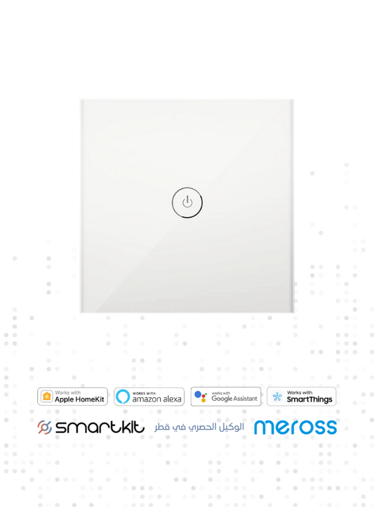Meross Light Switch Touch Control, 2 Way, Neutral Requires, Remote/Voice Control, LED Wall Switch with Timer, White, Compatible with Apple HomeKit, Alexa, Google, 1.6A, 3.1 * 3.1 * 1.3 in. - 1