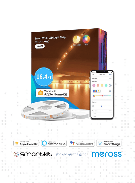 meross Smart LED Strip Lights, 16.4ft WiFi Strip Works with Apple HomeKit, Siri, Alexa, Google, and SmartThings, 16 Million Colors with App Control, RGB Strip Light for Bedroom, Christmas, Kitchen - 1
