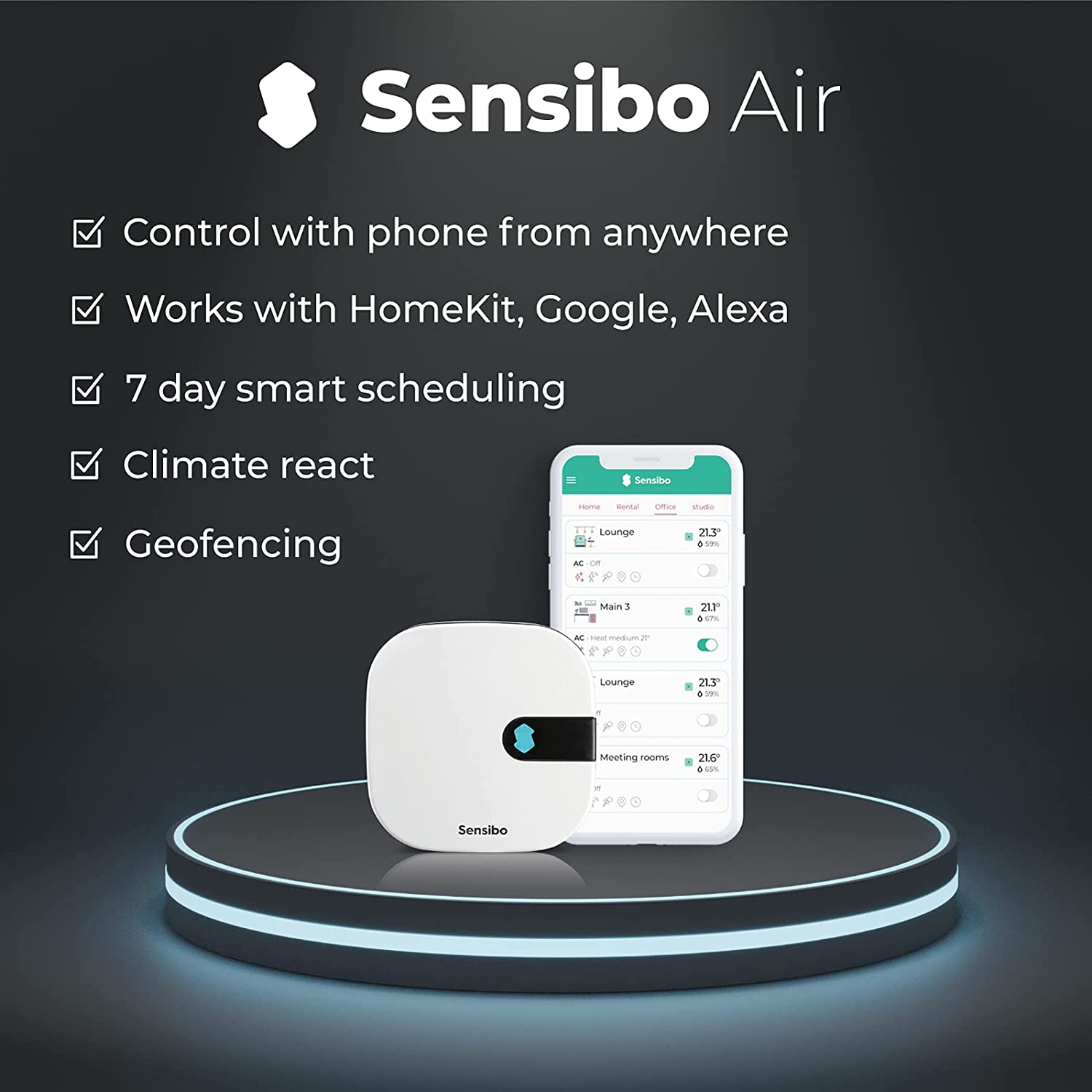 Sensibo Air- Smart AC Controller app, Google Home, Amazon Alexa, Apple HomeKit, SmartThings, IFTTT, API - 4