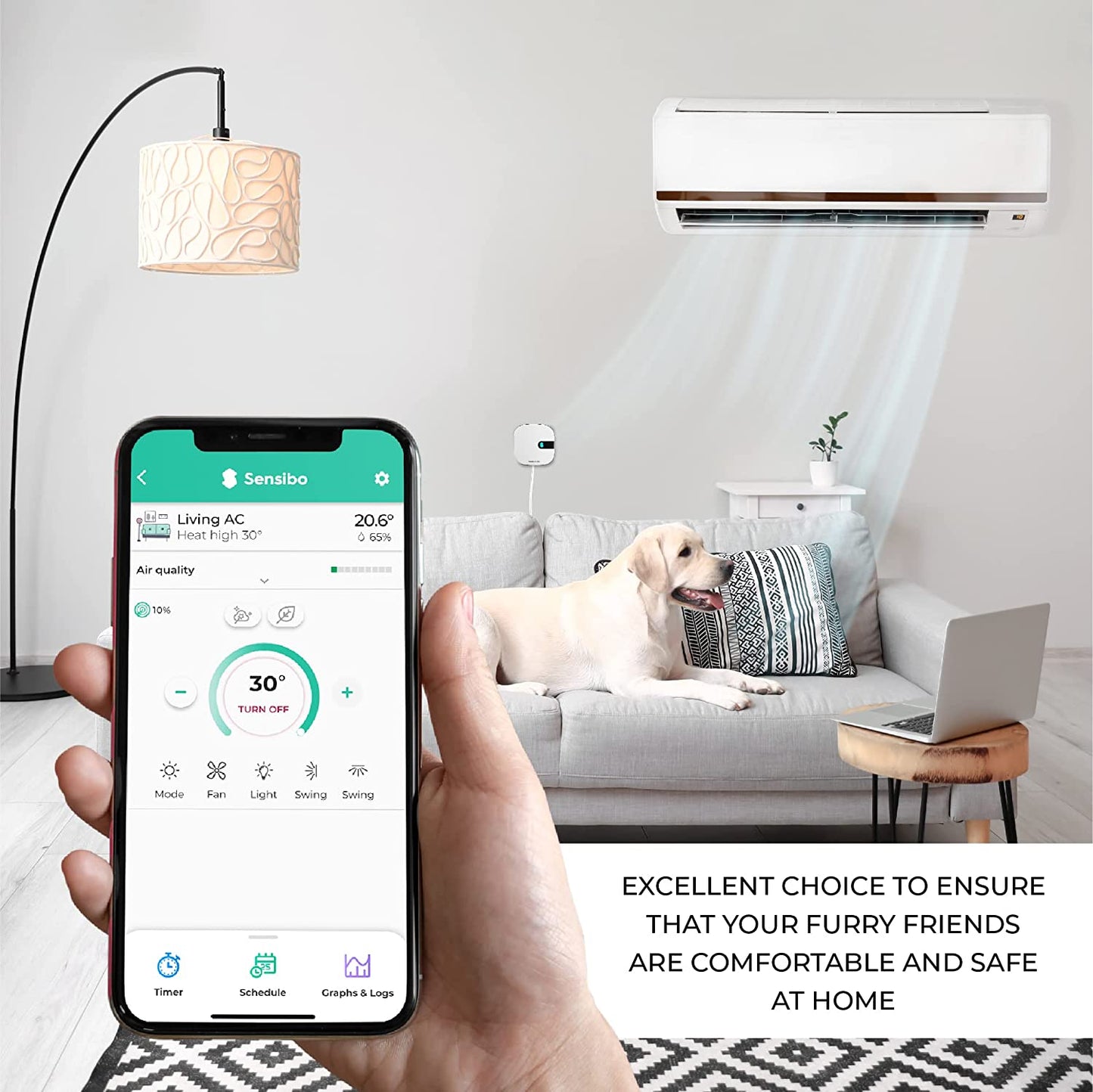 Sensibo Air PRO – Air Conditioner Smart Controller & Air Quality Sensor. Smart Thermostat for Mini Split, Window, Portable AC. Temp & Humidity Sensors. Google, Alexa, Siri & Apple HomeKit Compatible - 4