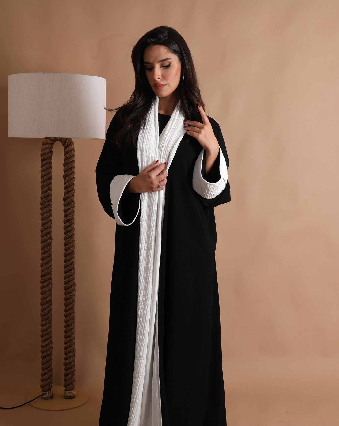 Black and white elegant abaya