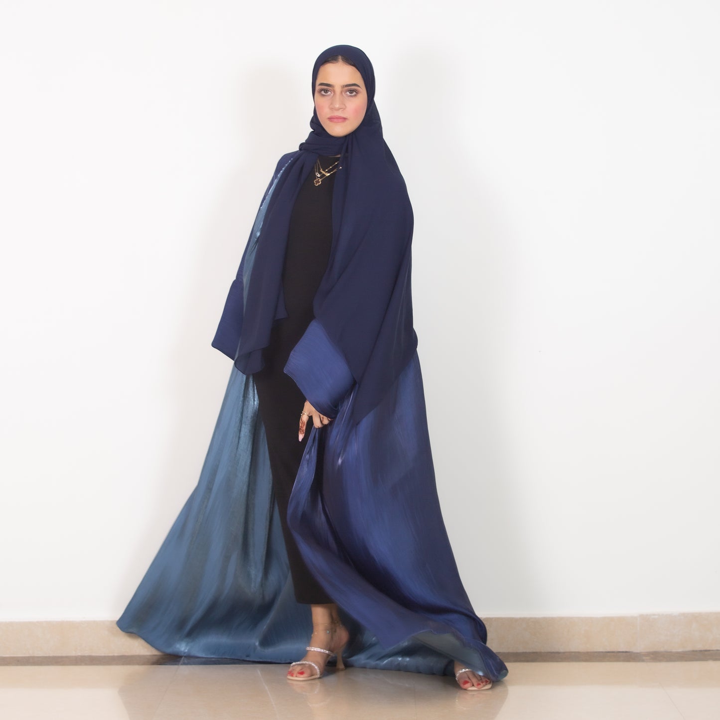 Double sided blue abaya