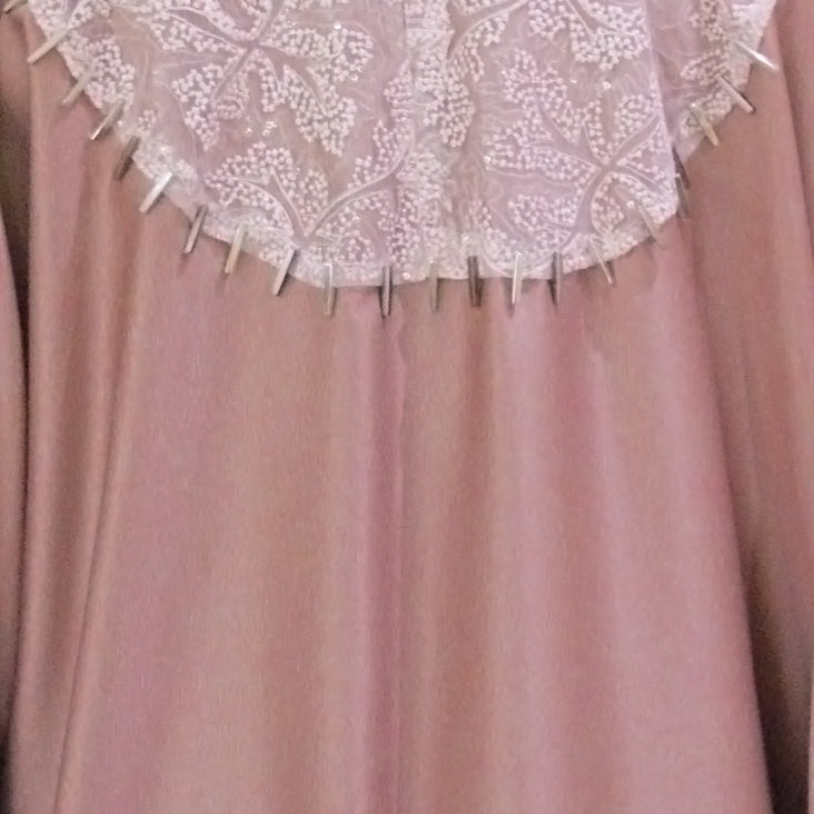 Pink Jalabiya with white sleeves