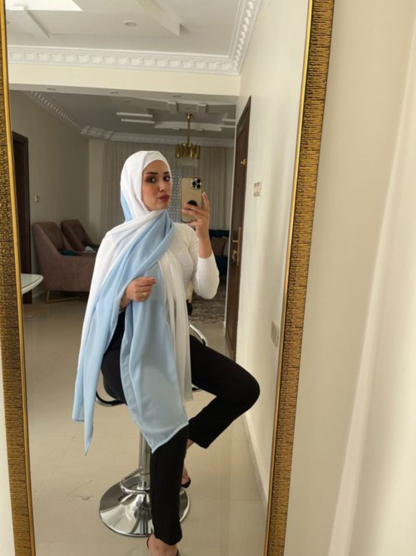 2 Colours Gorgette Hijab/حجاب جورجيت لونين - 1